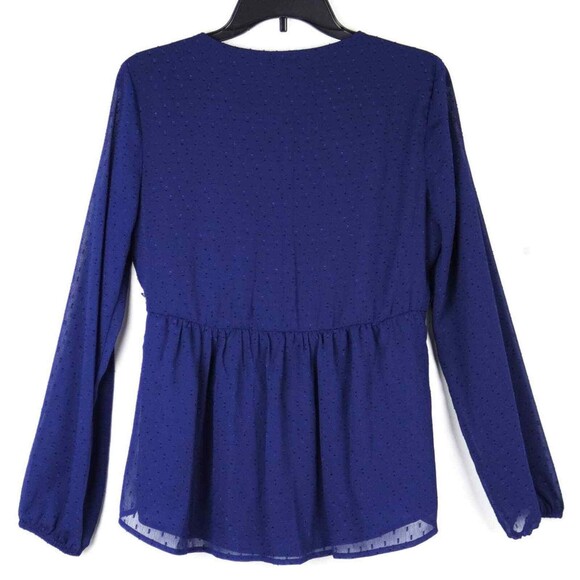 STITCH FIX Mason & Belle Chiffon Lace BOHO Blouse Royal Blue size Medium NWT! - Picture 2 of 9